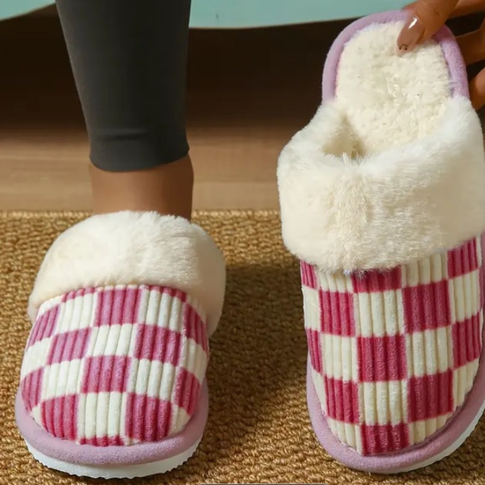 Cozy Pink and White Women's Slippers